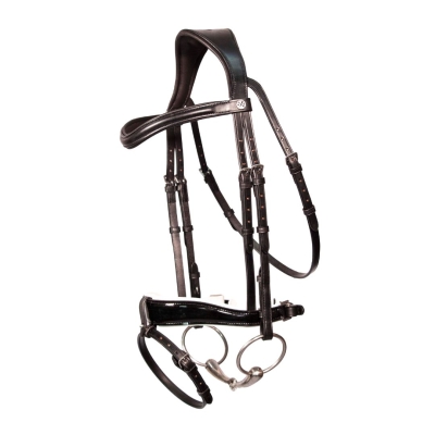 Image of Henry James Patent Dressage Bridle With White Padding