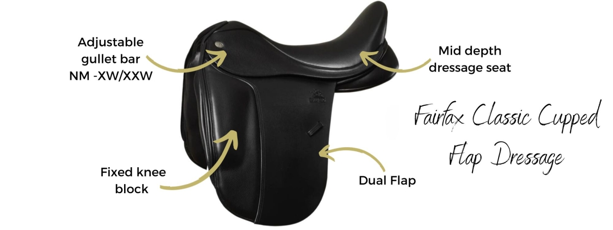 adjustable dual flap dressage saddle