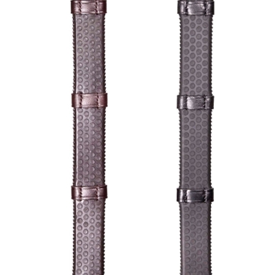 Image of Henry James Large Pimple Hybrid Rubber Reins with Leather Stoppers