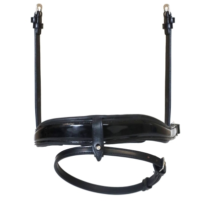 Image of Henry James Patent Black / Black & White Dressage Crank Noseband