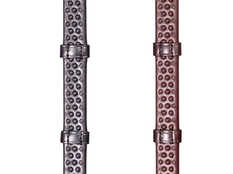 Henry James BioThane Bio Grip Hybrid Rubber Reins with Leather Stoppers