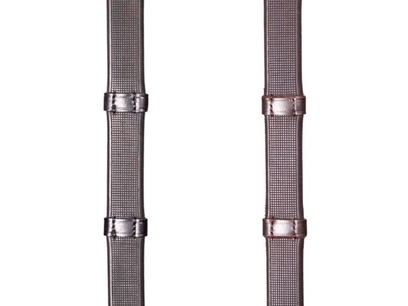 Smooth Eventer Hybrid Rubber Reins with Leather Stoppers
