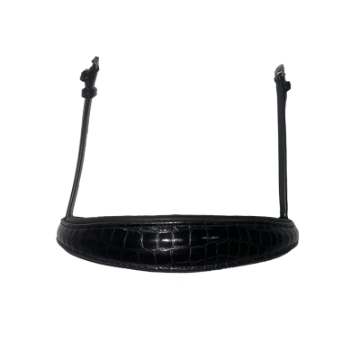 Image of Cavaletti Collection Patent Croc Print Cavesson Noseband with Crank