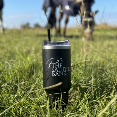Image of The Saddle Bank Water XL travel mug with straw