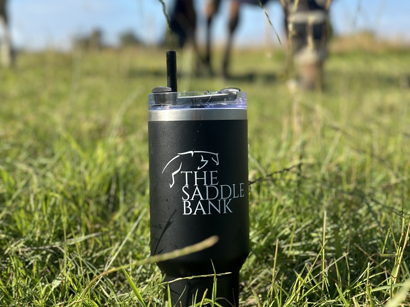 The Saddle Bank Water XL travel mug with straw