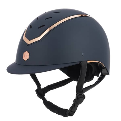 Image of Charles Owen EQX Kylo 2025 Riding Hat Navy Matte/Rose Gold