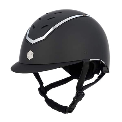 Image of Charles Owen EQX Kylo 2025 Riding Hat Black Matte/Silver
