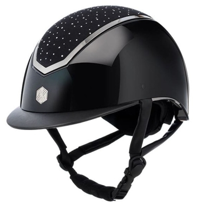 Image of Charles Owen EQX Kylo 2025 Riding Hat Black Gloss/Chrome