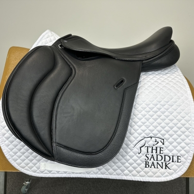 Image of 17.5 inch Cavaletti Collection Covered Leather Dual Flap GP Black Adjustable