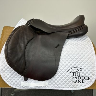 Image of 17 inch Cavaletti Collection Covered Leather Dual Flap GP Brown Adjustable