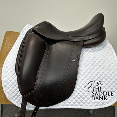 Image of 17 inch Equipe Emporio Monoflap Dressage Brown Extra Wide