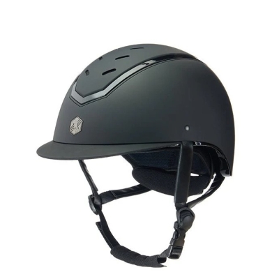 Image of Charles Owen EQX Kylo 2025 Riding Hat Black Matte/Black Gloss Standard Peak