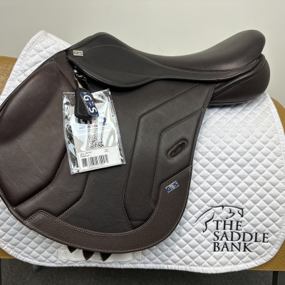 Image of 17 inch GFS Premier Jump Flat Seat S802 Brown Adjustable