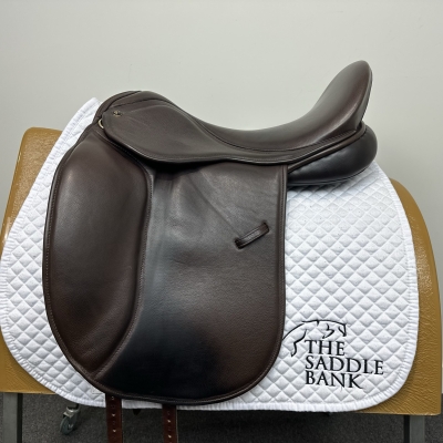 Image of 17.5 inch Pony Cob Horse Dual Flap Dressage Brown Wide